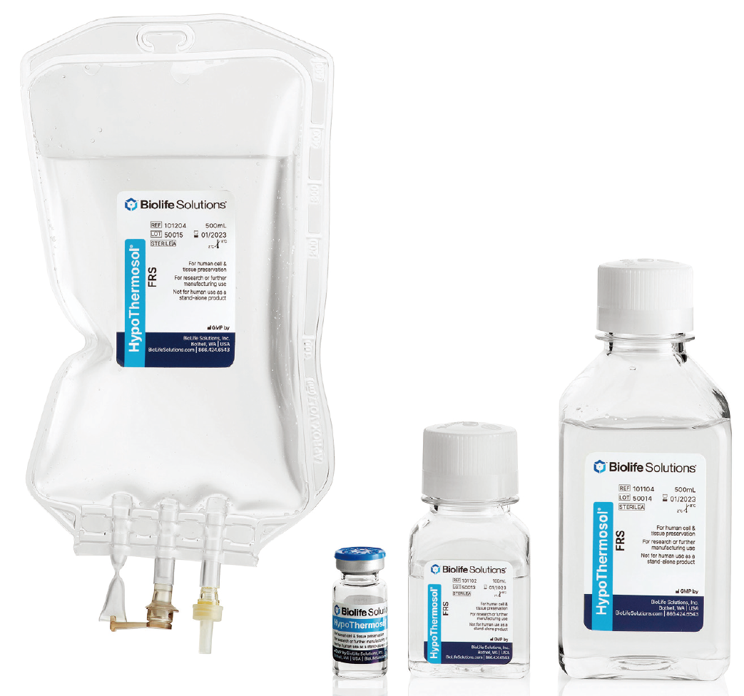 BioLife品牌无DMSO辅料级HypoThermosol FRS 应用于MSCs新鲜细胞制剂保存