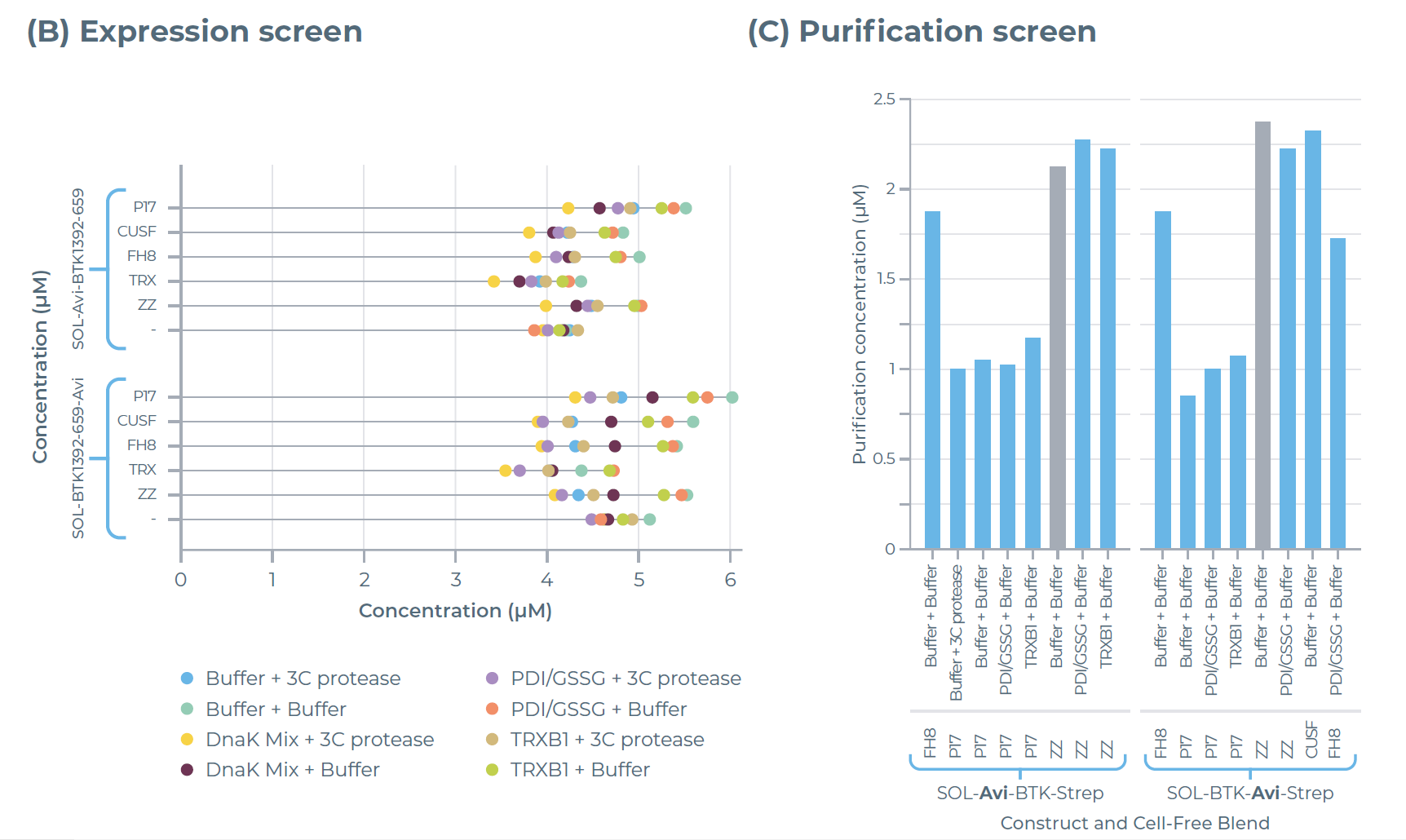 利用eProtein Discovery系统对带Avi标签的BTK392-659蛋白进行表达与纯化筛选