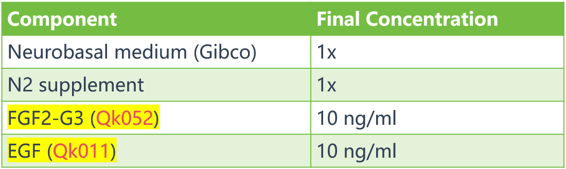 基于Neurobasal的培养基成分1